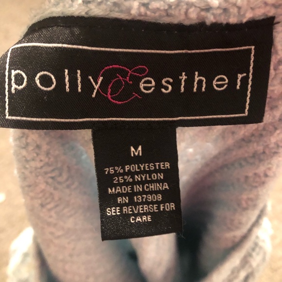 Polly & Esther chenille  sweater dropped  shoulder light blue medium - Picture 8 of 8